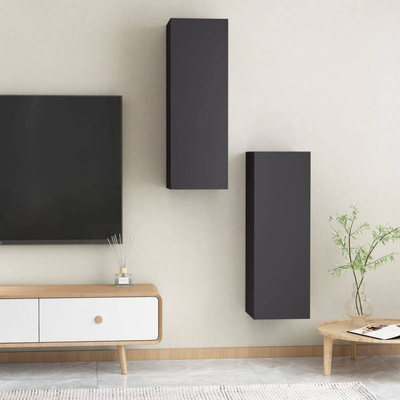 vidaXL Szafki telewizyjne, 2 szt., szare, 30,5x30x90 cm