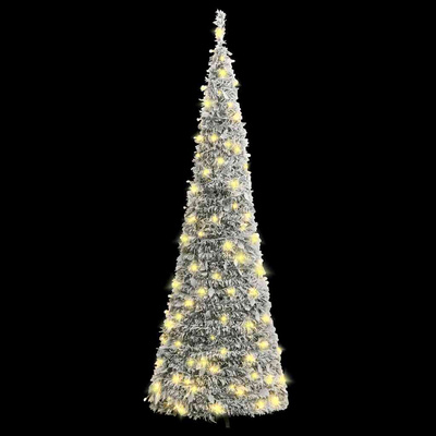 Sztuczna choinka typu pop-up, ośnieżona, 100 LED, 150 cm