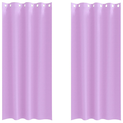 Firany blackout z kółkami 2 pcs Fioletowy 260 x 140 cm