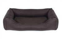 Legowisko dla psa Sofa Valencia Standard w kolorze brązowym z czarnym wykończeniem Rozmiar: XL - 120 x 90 cm - do samodzielnego złożenia