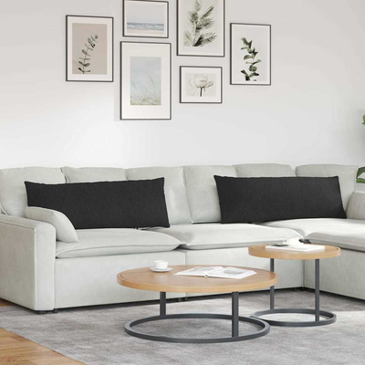 Poduszki na sofę 2 pcs Czarny 120 x 40 cm tkanina