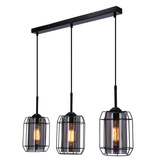 Jonera lampa wisząca czarny 3x40 E27 klosz dymiony 33-08435