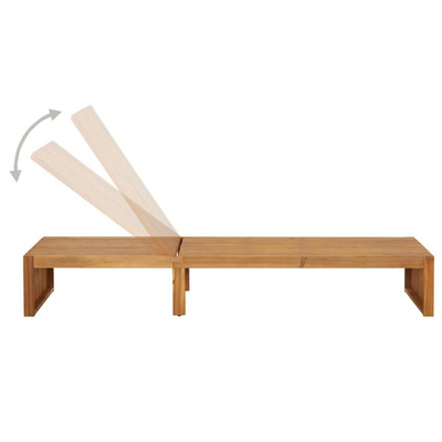 vidaXL Leżak z poduszką, lite drewno akacjowe wariant 6