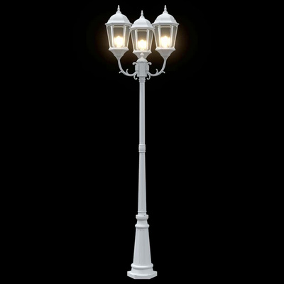 Lampa ogrodowa Biały 57 x 49 x 241 cm Aluminium i szkło