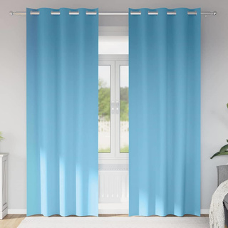 Firany blackout z kółkami 2 pcs Jasnoniebieski 245 x 140 cm