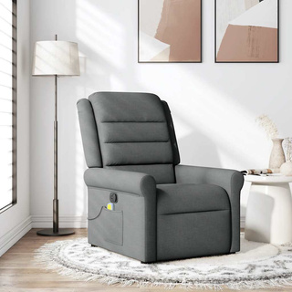 Fotel masujący z funkcją rozkładania, ciemnoszary materiał model standard