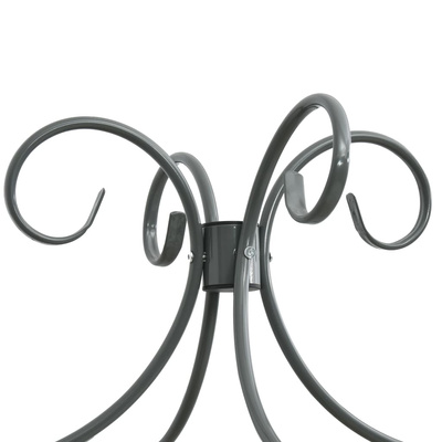 Rama łóżka z baldachimem, szara, metalowa, 160 x 200 cm