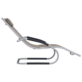 vidaXL Leżak z poduszką, aluminium i textilene, taupe