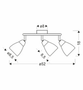 Lampa sufitowa Estello okrągła ze szklanymi kloszami 3-punktowa metalowa