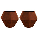 Donica 2 pcs Rdzawy 100 x 100 x 80 cm