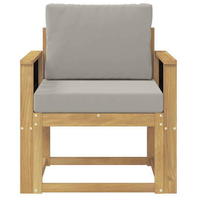 Sofa na zewnątrz Poliester Biały i jasnoszary
