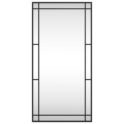 Lustro ścienne, czarne, 50x100 cm, prostokątne, żelazo