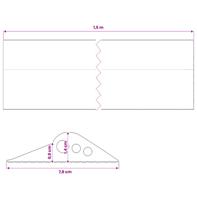 Uszczelka podłogowa do garażu Czarny 78 x 14 mm 1,5 m Guma EPDM