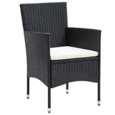 vidaXL 5-cz. zestaw mebli bistro do ogrodu, rattan PE i akacja, czarny