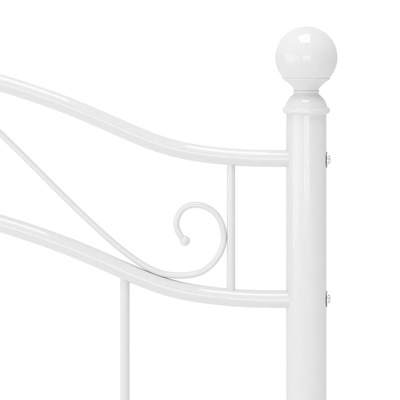 Rama łóżka, biała, metalowa, 90 x 200 cm