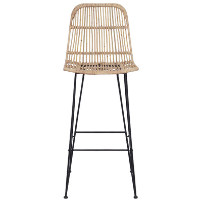 Stołek barowy 2 szt. naturalny 44 x 55 x 109 cm Rattan i Stal