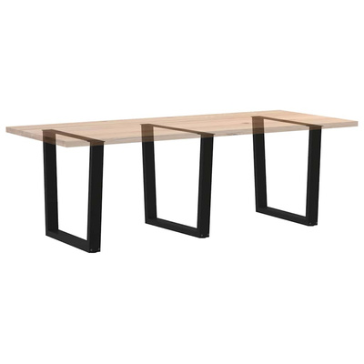Nogi do stołu jadalnego w kształcie litery V 3 szt. Czarne 80x(72-73,3) cm Stalowe