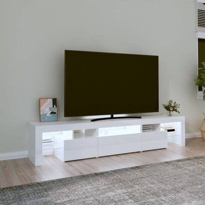 vidaXL Szafka pod TV z oświetleniem LED, biała 200x36,5x40 cm