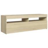 Szafka pod TV z oświetleniem LED, dąb sonoma, 120x35x40 cm vidaXL