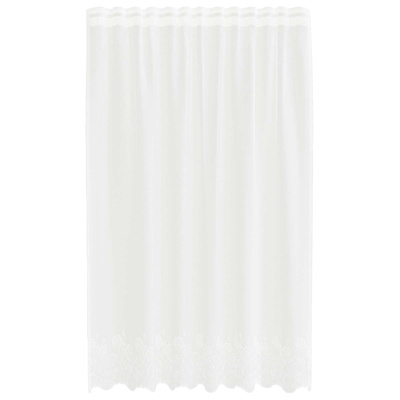 Firanka Koronkowa z zasłonami Biały 240 x 150 cm Poliester
