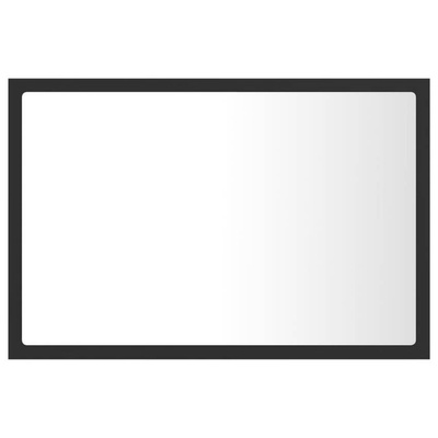 vidaXL Lustro łazienkowe z LED, szare, 60x8,5x37 cm, akryl