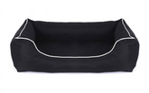 Legowisko dla psa Sofa Valencia Standard w kolorze czarnym z białym wykończeniem Rozmiar: S - 65 x 50 cm