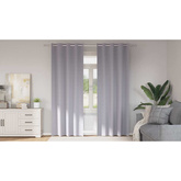 Firany blackout z kółkami 2 pcs Metaliczny Szary 245 x 140 cm
