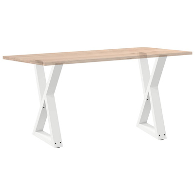 Nogi do stołu jadalnego 2 szt. Białe 60x(72-73,3) cm Stal