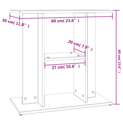 Stojak pod akwarium Betonowy Szary 60x30x60 cm Drewno konstrukcyjne