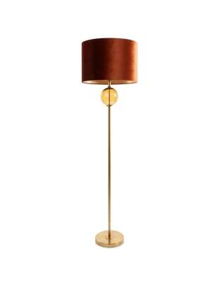 Lampa podłogowa LEONA pomarańczowa E27 100W złota
