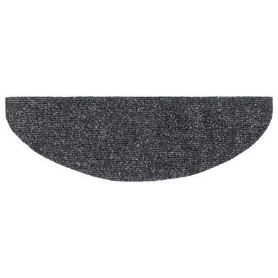 Maty na schody samoprzylepne 15 szt. 65x21x4 cm Ciemnoszary Półokrągły Duży
