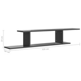 vidaXL Wisząca szafka pod TV, szara z połyskiem, 125x18x23 cm