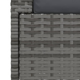 2-osobowa sofa z poduszkami, szara, polirattan