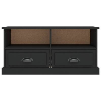 vidaXL Szafka pod TV, czarna, 93x35,5x45 cm, materiał drewnopochodny