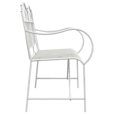 Ławka ogrodowa 2 -Seater 103,5 x 59 x 89 cm Stal Antyczna biel