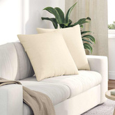 Poduszki na sofę 2 pcs Kremowy 60 x 60 cm Tkanina sztruksowa
