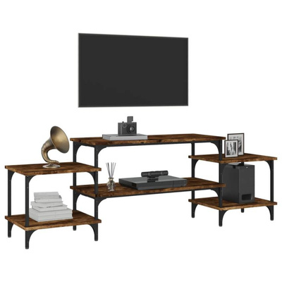 vidaXL Szafka pod TV, przydymiony dąb, 157x35x52 cm