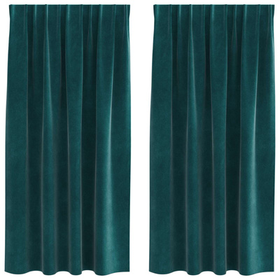 Zasłony zaciemniające 2 pcs Ciemna zieleń 140 x 175 cm Aksamit
