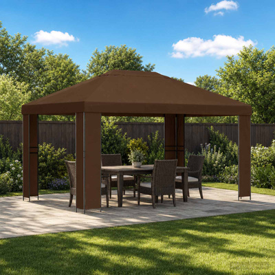 Altana 4 × 3 m brązowy Poliester i Stal 190 gsm