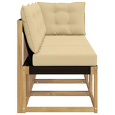 3 szt. Modułowa sofa na zewnątrz Biały
