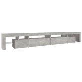 vidaXL Szafka pod TV z oświetleniem LED, szarość betonu, 290x36,5x40cm