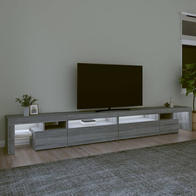 vidaXL Szafka pod TV z oświetleniem LED szary dąb sonoma 290x36,5x40cm