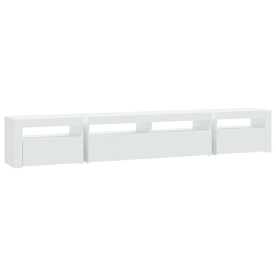 vidaXL Szafka pod TV z oświetleniem LED, biała, 240x35x40 cm