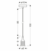 Zawiesie metalowe czarne/patyna lampa E27 31-04895