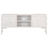 vidaXL Szafka pod TV, biała, 115x30x46 cm, lite drewno mango
