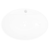 Luksusowa umywalka owalna z otworem przelewowym i na baterię