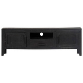 vidaXL Szafka pod TV, czarna, 118 x 30 x 40 cm, lite drewno mango