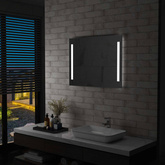 vidaXL Ścienne lustro łazienkowe z LED, 80 x 60 cm