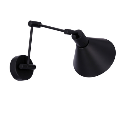 Kinkiet regulowany COPENHAGEN czarno-złoty - lampa do czytania w stylu industrialnym E14 
