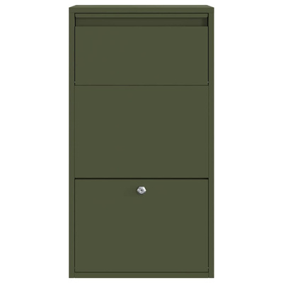 Skrzynka na przesyłki Zielony oliwkowy 44 x 22 x 82 cm Stal